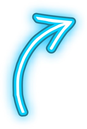 Blue Neon Arrow Curve